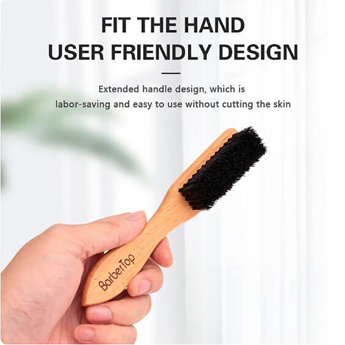 Men'S Beard Grooming - 이발소 나무 손잡이 멧돼지 강모 수염