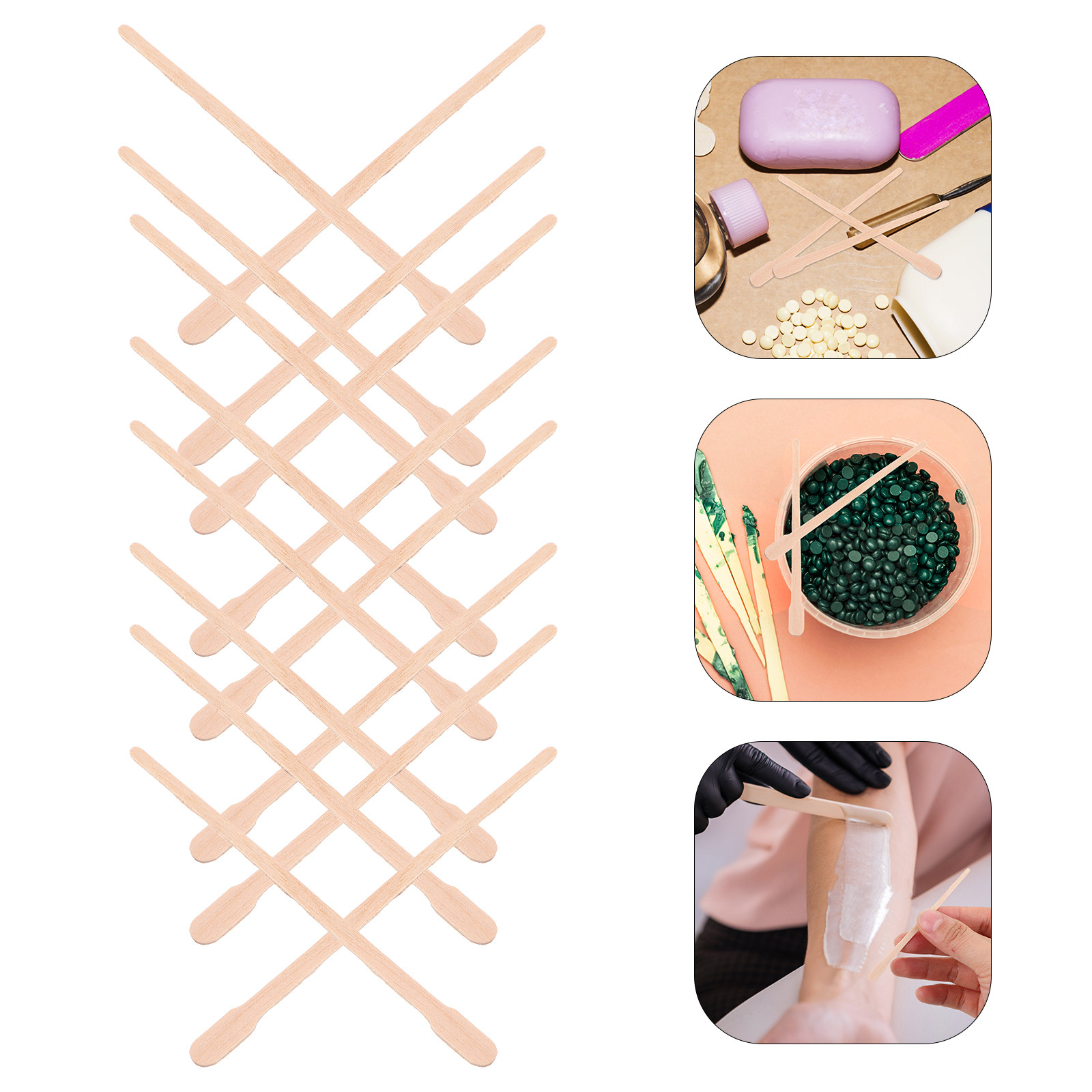 Hair Wax Stick - 1000개입 왁싱용 나무 스틱, 부드러운 일회용