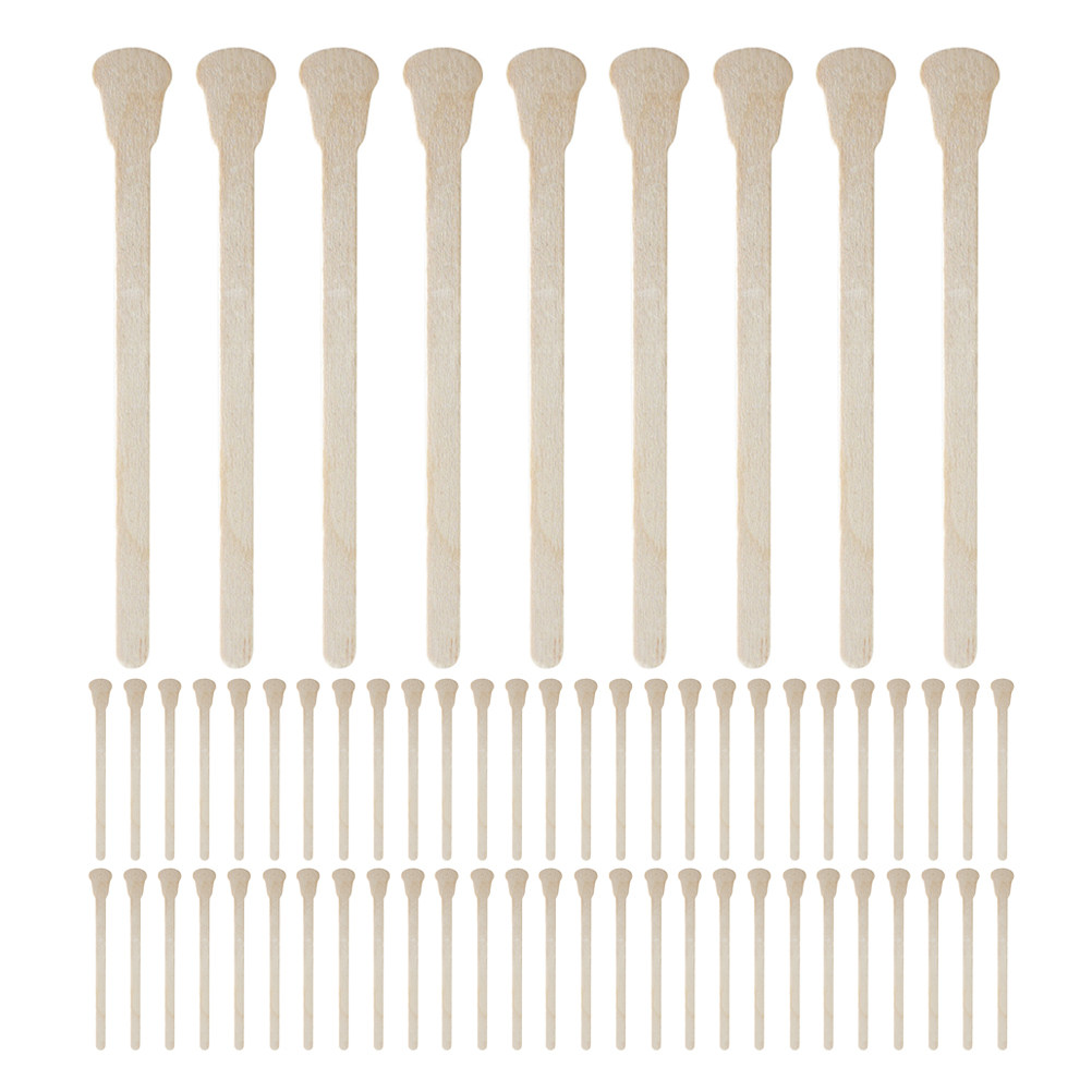 Hair Wax Stick - 100Pcs 튼튼한 나무 왁스 스틱 일회용