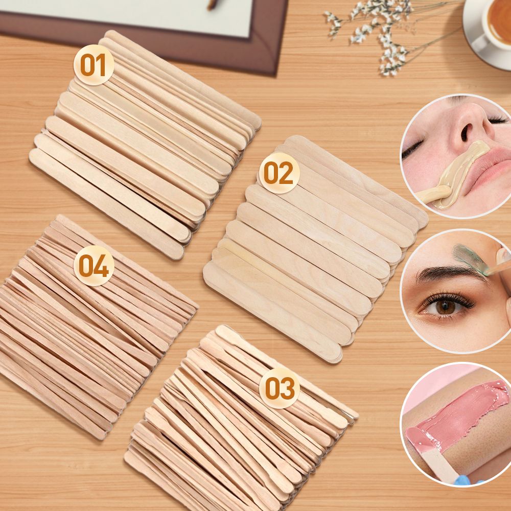 500/200/100Pcs 나무 제모 스틱 페이스 왁스 - Hair Wax Stick 리뷰 및 가격